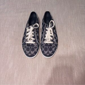 Coach Dark Blue Monogram Canvas Sneakers